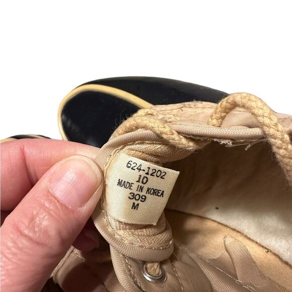 Sugar Babies Vintage Duck Boots Women’s Size 10 Black and Tan - Picture 4 of 9